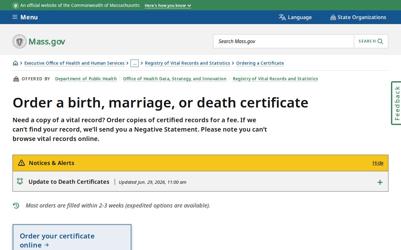 Marlborough resident lookup reference for Massachusetts vital-record ordering guidance