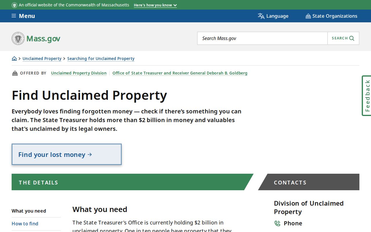 Marlborough residents directory Massachusetts unclaimed property search