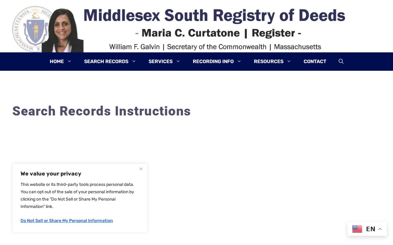 Marlborough street directory Middlesex South deed and grantor-grantee search instructions