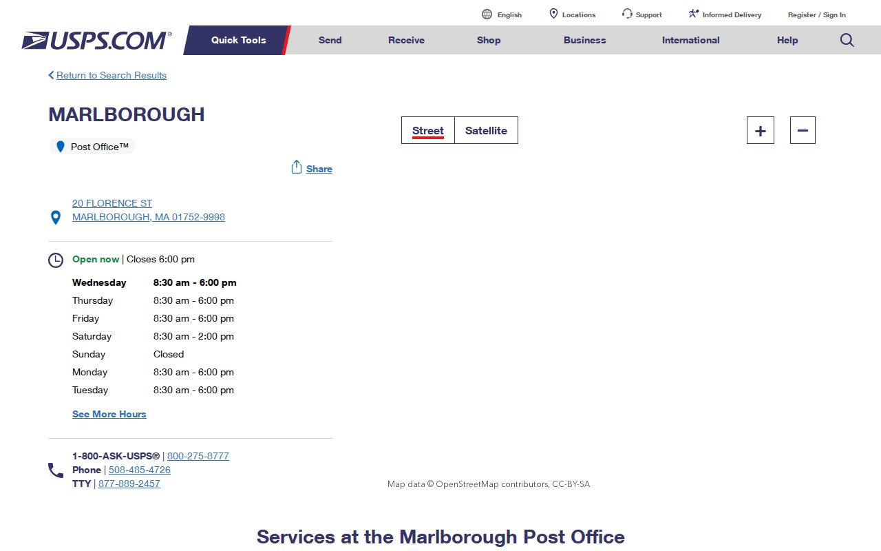 Marlborough ZIP code directory current post office details